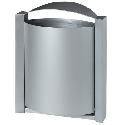 corbeille murale 40l gris metalise arkea