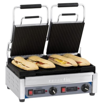 grill panini double premium lisse lisse avec minuteur