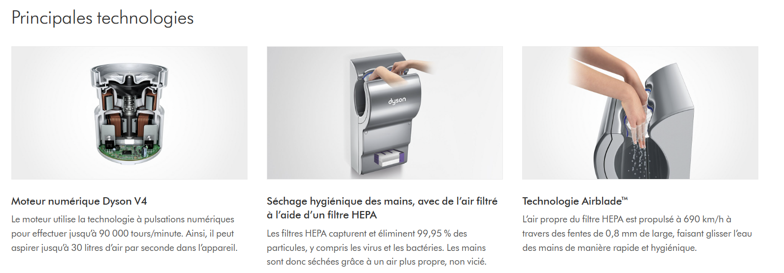 Dyson Airblade AB14 installé dans des sanitaires professionnels